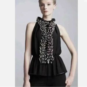 NWOT Robert Rodriguez Neiman Marcus for Target Black Ruffle Top Size M